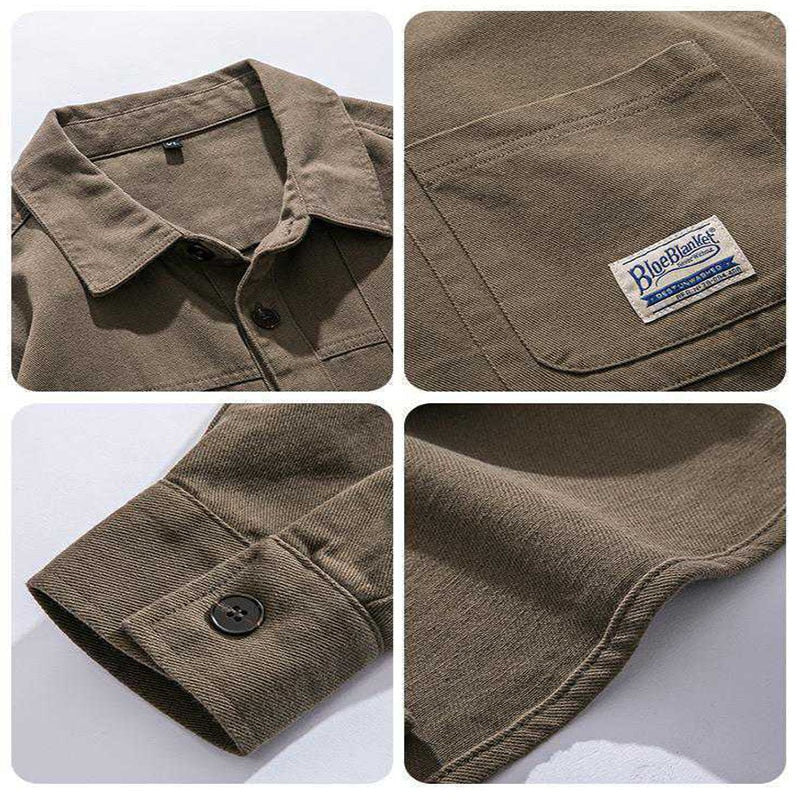 Men Shirts Long Sleeve Jackets Pocket Spring Autumn Cardigan Fashion Streetwear Male Casual Oversize Coat Loose Blouses