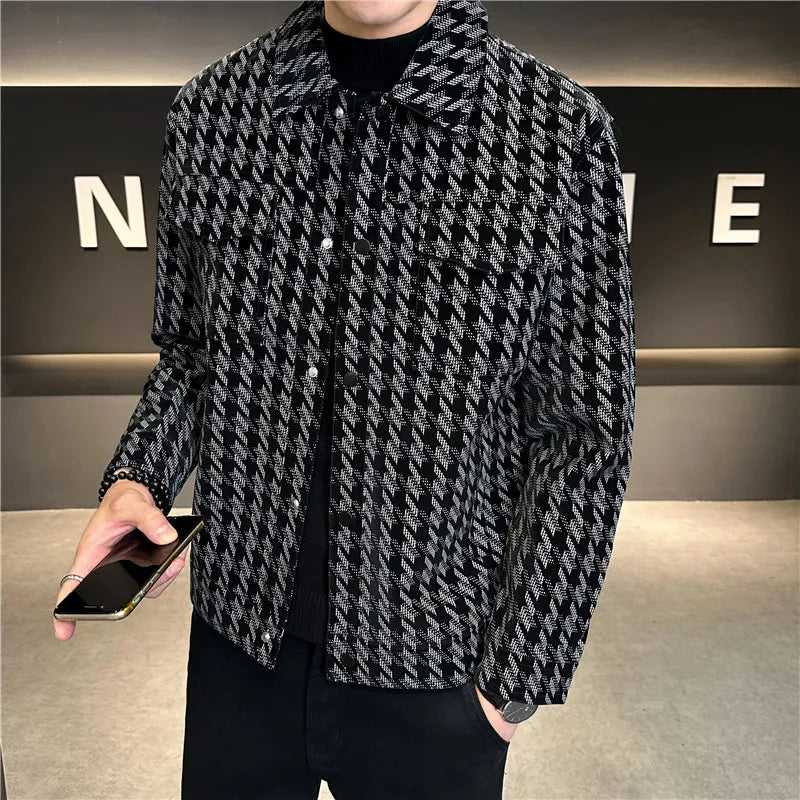 saferido Men Spring High Quality Striped Jackets/Male Slim Fit Lapel Casual Jackets Clothing Casual Streetwear Top 3XL-M