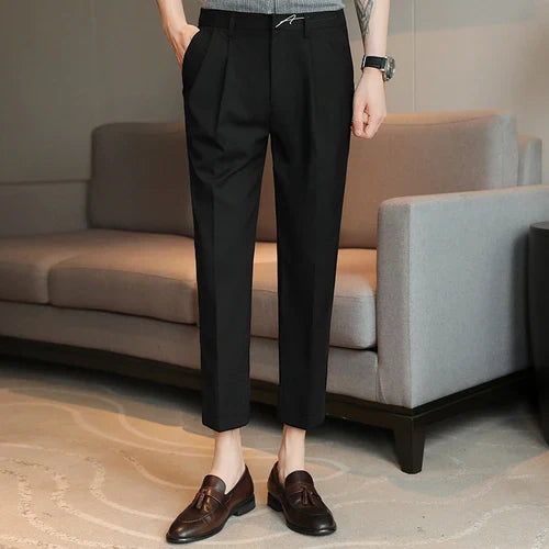 saferido New Autumn Fashion Oversized Pants Men Long Wide Leg Trousers Solid Straight Loose Style Casual Men Suit Pant Black White 29-36