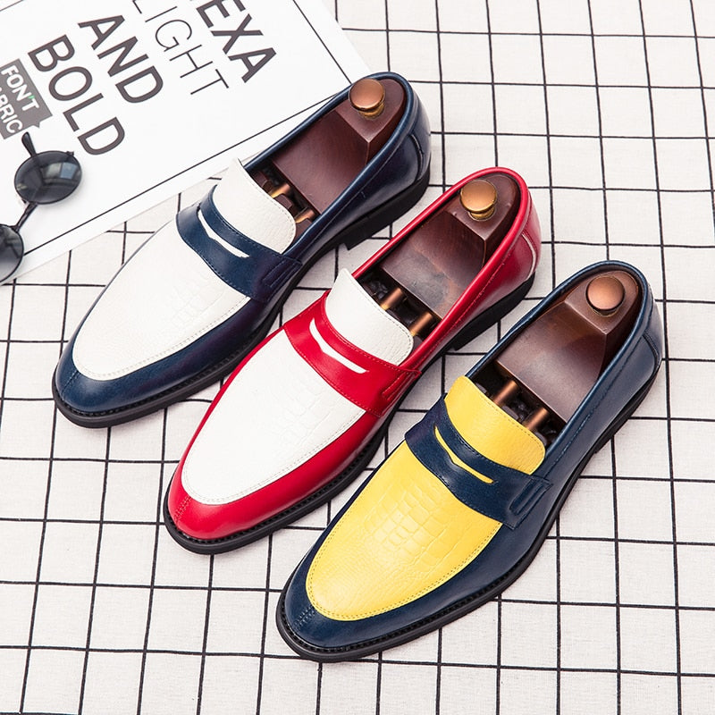 saferido Fashion Men Loafers Slip On Classic British Style Casual Dress Shoes Classic Social Leather Shoes Elegant Original Boat Shoes