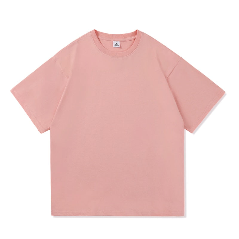 Men Oversized Graphic Solid T Shirts Colorfuls 100% Cotton Mens White Classical Tee Male Short Sleeve O-Neck Tops