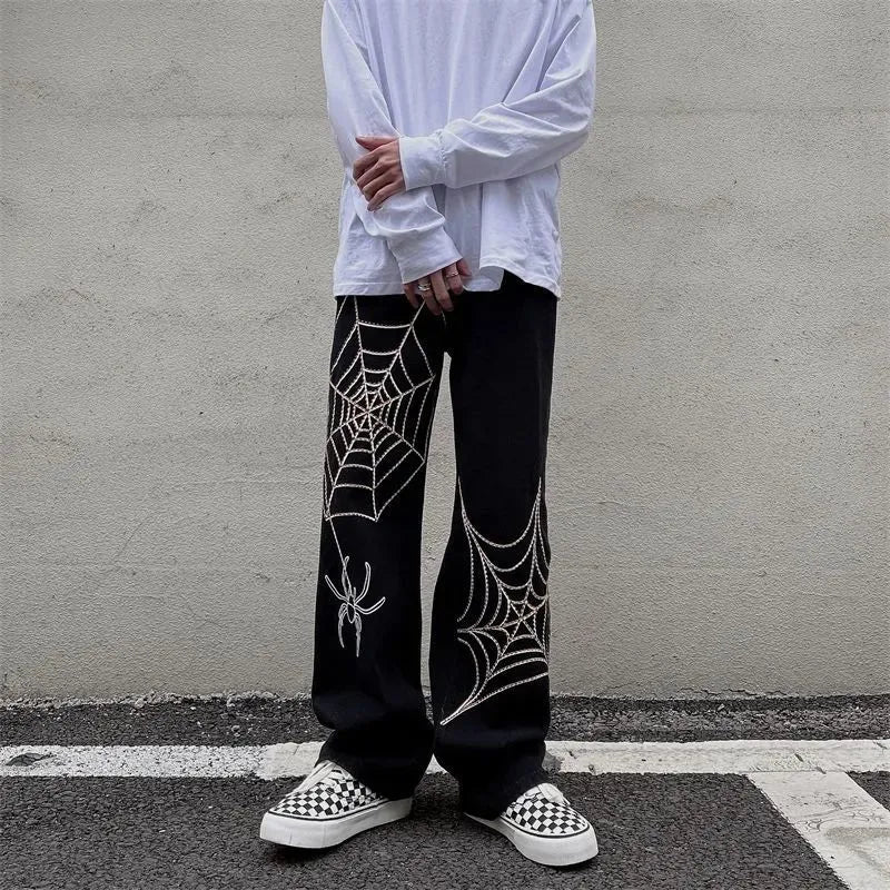 Streetwear Y2k Pants Anime Sweatpants Male Wide Leg Oversize Pants Men Techwear Baggy Straight Trousers