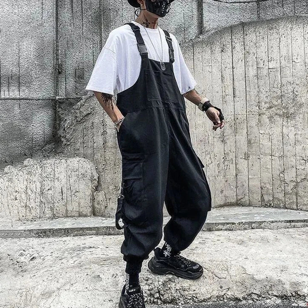 saferido Spring And Autumn Mens Casual High Quality Overalls American High Street Hip-Hop Fashion Solid Color Amei Khaji Overalls