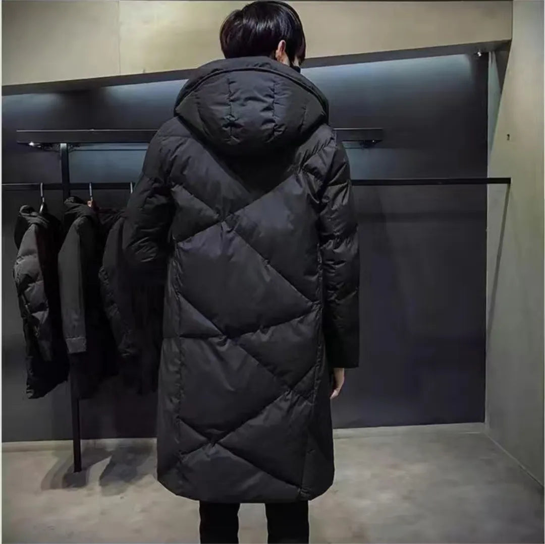 Men's High Quality Hooded Jacket Black Fashion Winter Jacket Men Brand Clothing New Parka Men Thick Warm Long Coats