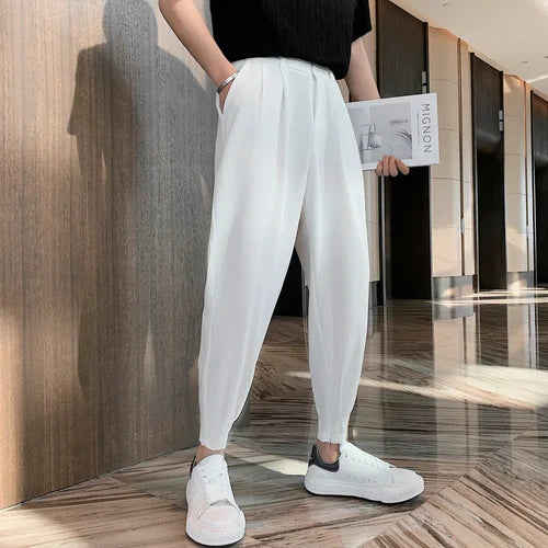 saferido Men Sspring High Quality Business Casual Pants/Male High quality Elastic waistline Haroun Pants Plus Size S-3XL