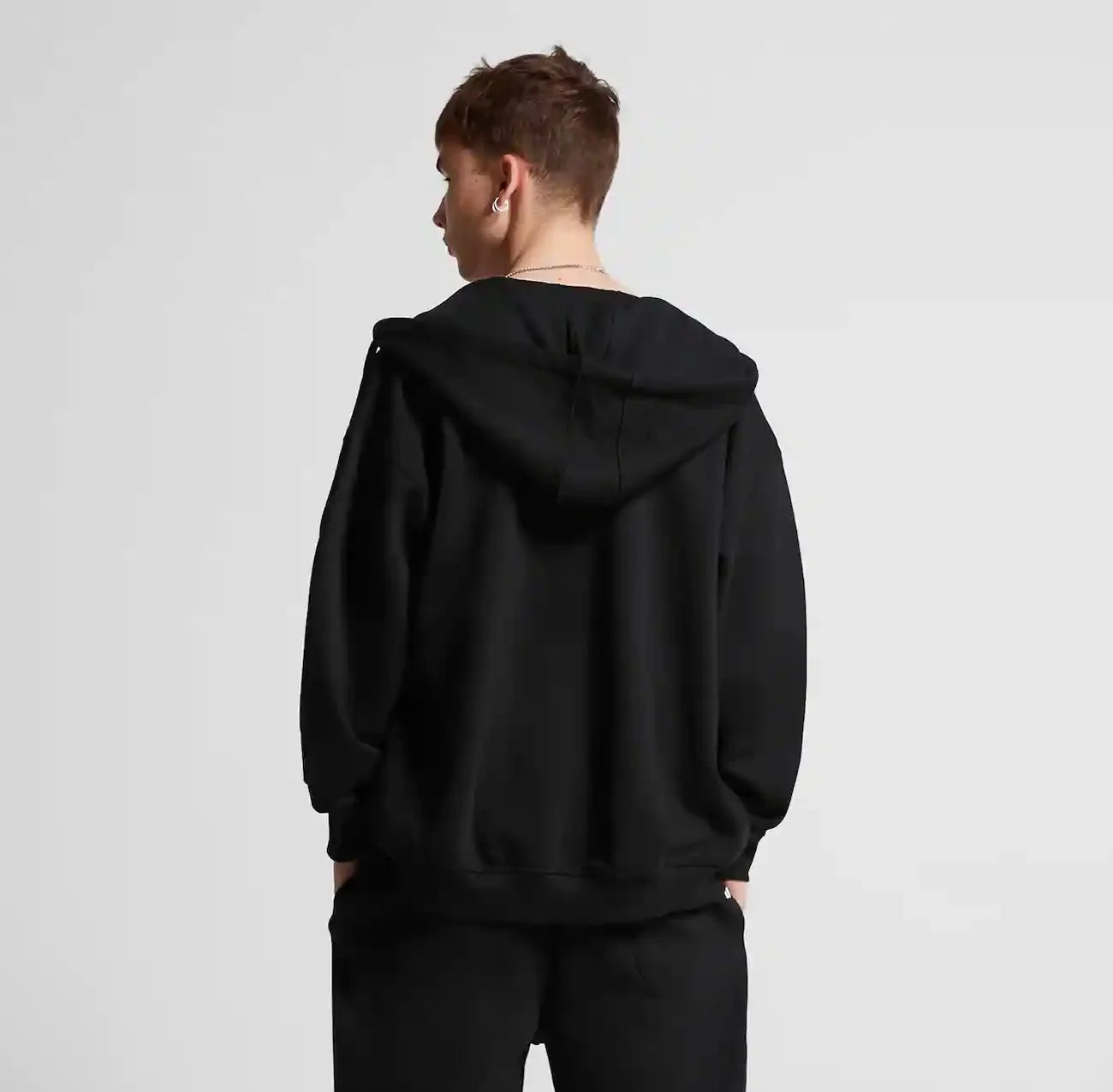 saferido 600GSM 95% Cotton Solid Retro Oversize Hoodie Unisex Winter Warm Zipper Up Open-Up Hoodies Vintage Classic Streetwear Loose Coat