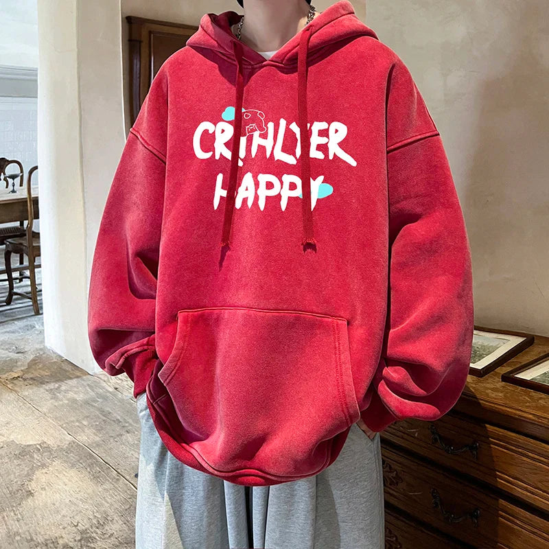 saferido Retro Washed Hoodie Spring New Multiple Colors Hoodies Men's Hooded Casual Street Wear Men's Loose Hooded Pullover