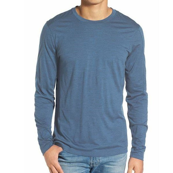 Men's 100% Merino Wool Thermal long sleeve T Shirt Base Laye Merino Wool Shirt 250g Wicking Breathable Anti-Odor