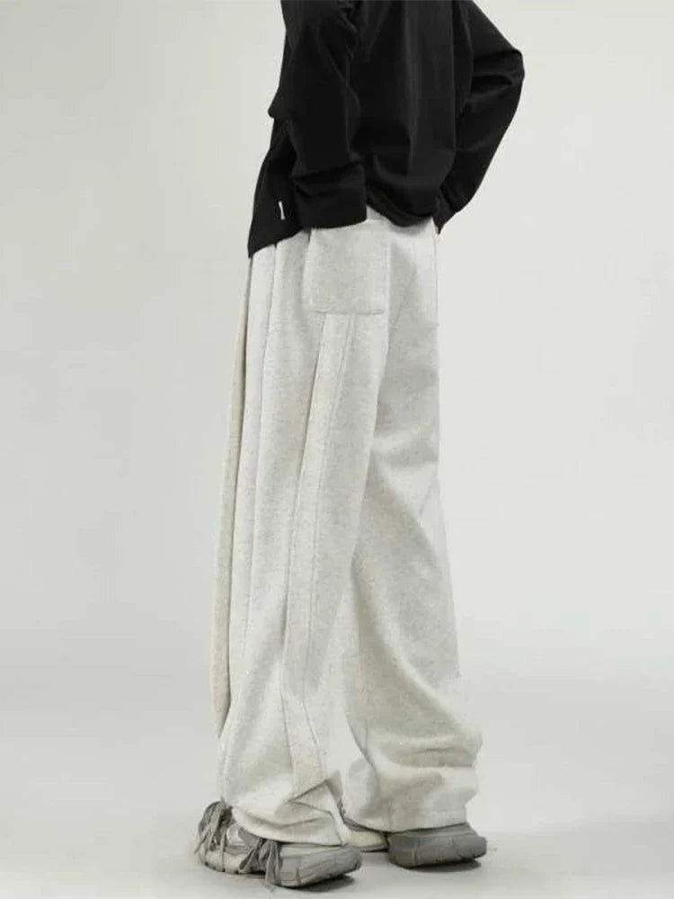 Wide Leg Sweatpants Men Oversize Gray Sports Pants Sportswear Casual Trousers Male Loose Korean Streetwear Hip Hop