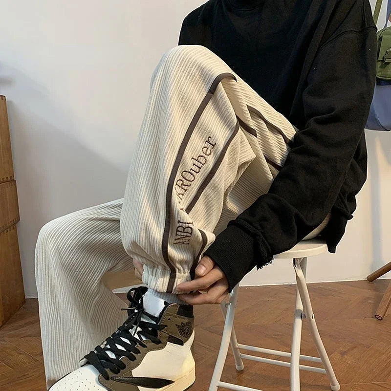 saferido Male Sweat Pants Athletic Track Sport Sweatpants for Men Cotton Trousers Plain Jogger Young La New Items in Casual Korean Style