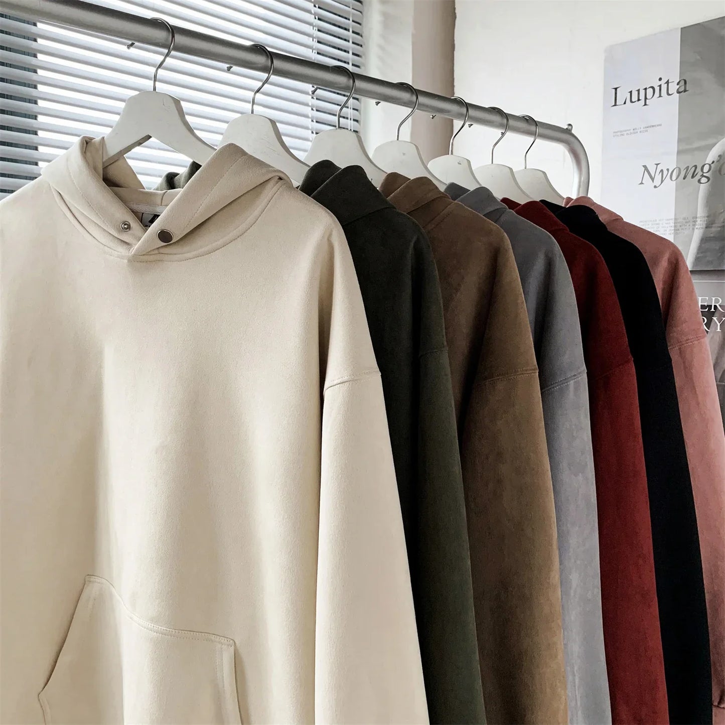 saferido Fall Men Sweatshirts Japanese Streetwear Vintage Trend Unisex Couple Loose Harajuku Casual Fleece Hoodies Coat