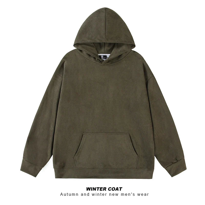 saferido Fall Men Sweatshirts Japanese Streetwear Vintage Trend Unisex Couple Loose Harajuku Casual Fleece Hoodies Coat