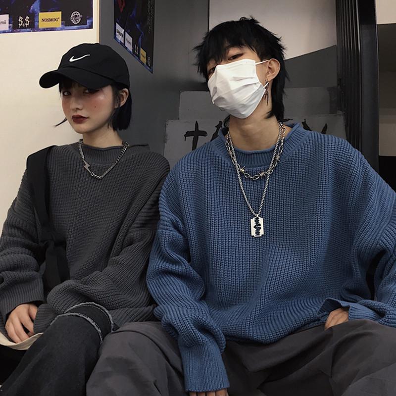 Autumn New Men's Lop-up Hollow Sweater Unisex Solid Color Wool Sweaters Winter Fashion Knitted Pullovers Male Brand Clothes