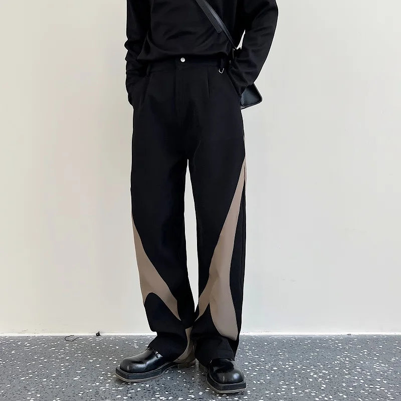 saferido Straight Pants Personalized Contract Color Men's Clothing Trousers Casual 2024 New Spring Summer Fashion