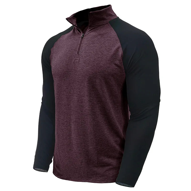 saferido Men Sweatshirts Spring Men's Hoodies Pullover Half Zipper Male Sports Hoody Outdoor Autumn Solid Color Turtleneck Sweaters