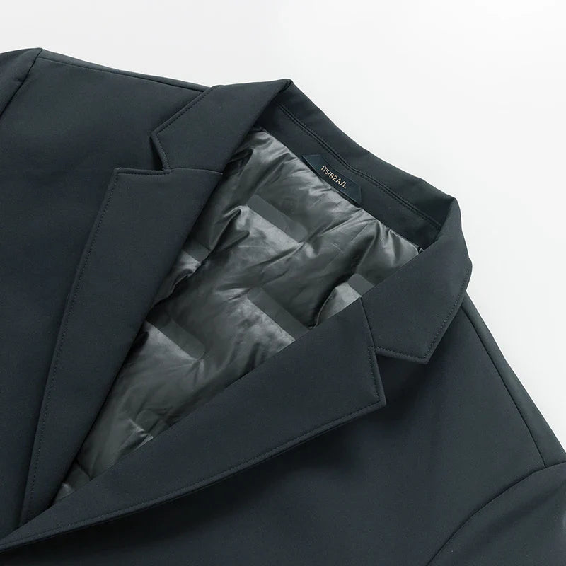 High-end new suit down jacket fashion handsome men lapel slim slim new national standard cashmere depth Blazers (M-4XL)