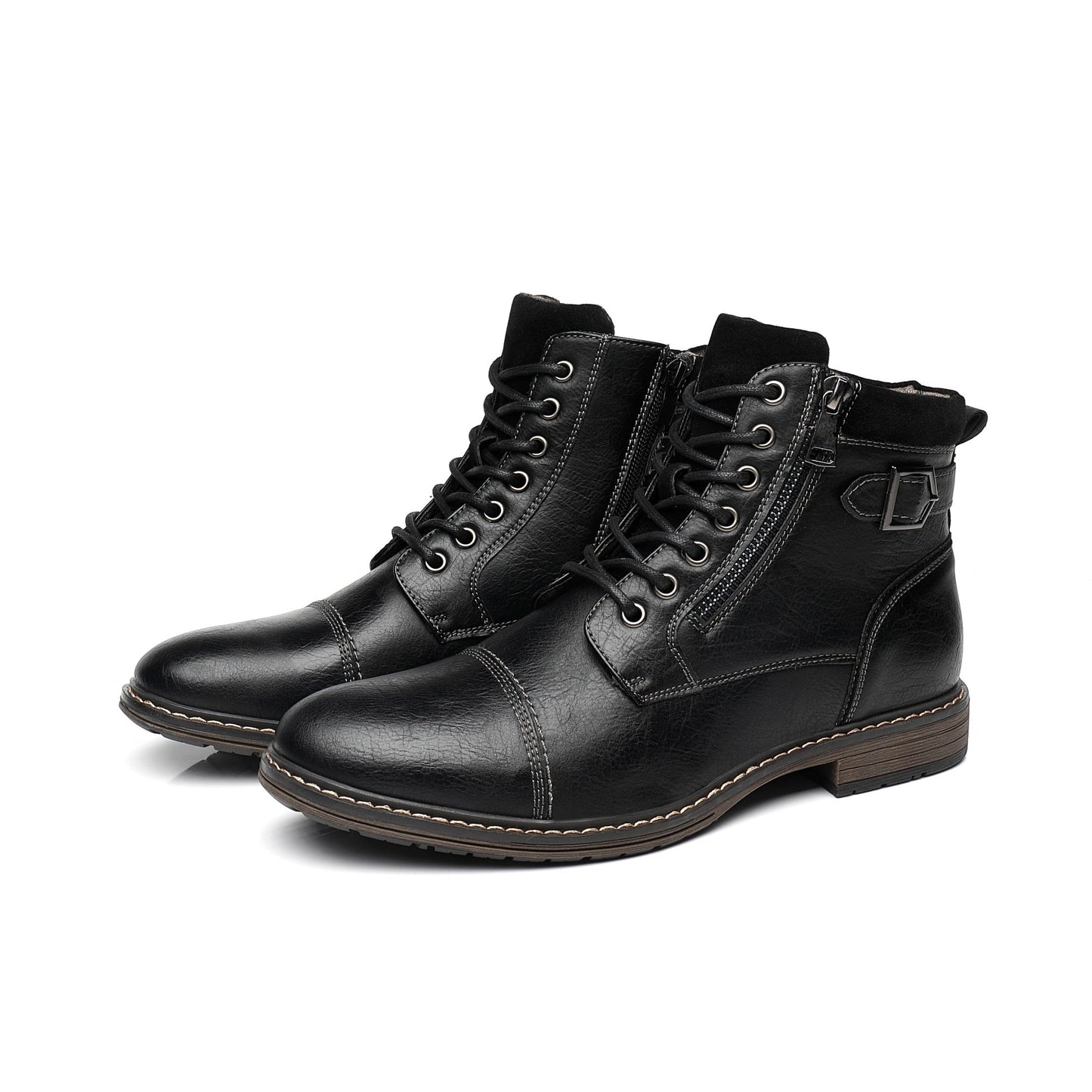 saferido Men's Boots Winter Fashion botines Zip Lace-up Ankle Boots Vintage Business Dress Shoes Leather Casual Shoes For Men