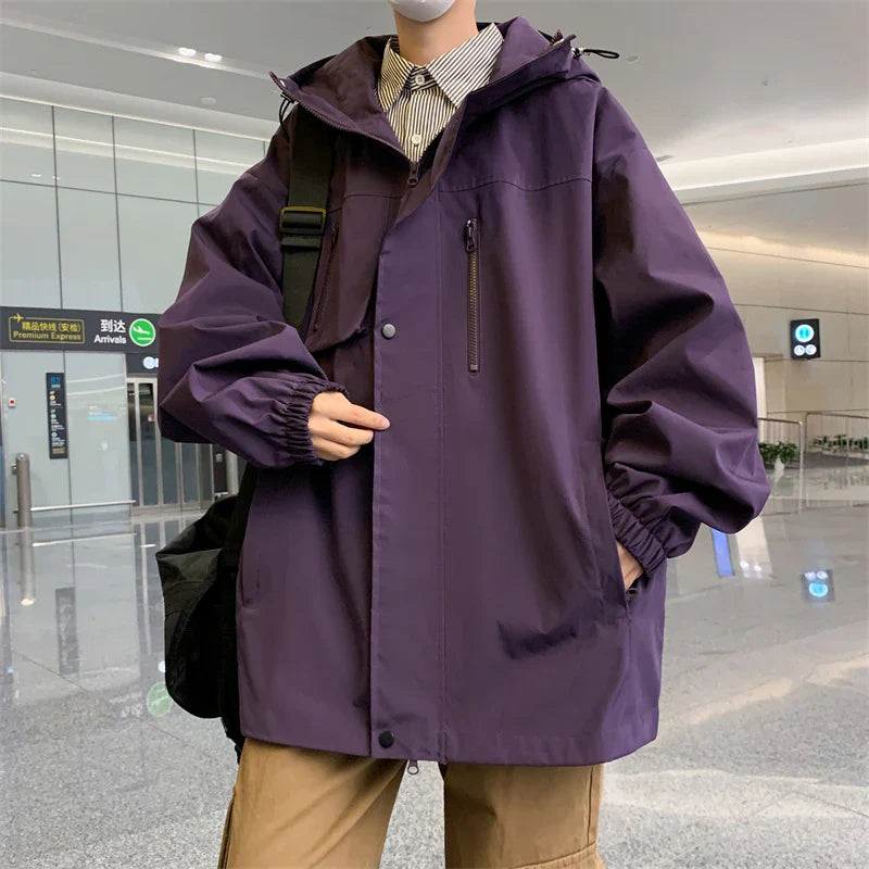 saferido Men's Korean Style Clothes Original Clothing Hooded Jackets Man Hoodie Coats Models 2024 Outerwear Loose Fitting Spring