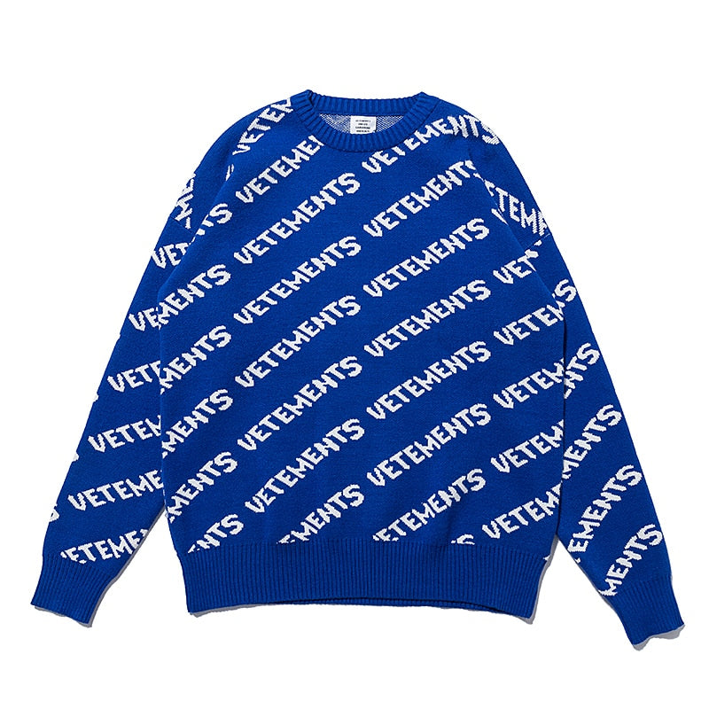 Fall Winter Men Women Couple High Quality Knitting McQueen Sweater