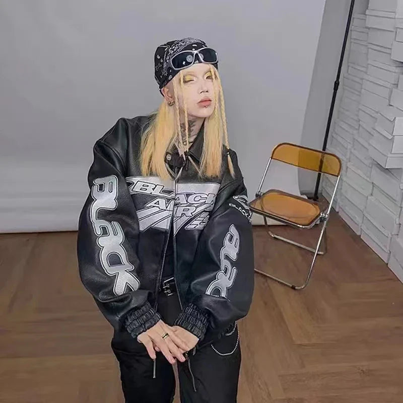 Leather Jacket Men Racing Women Coat Bomber Korean Fashion Hip Hop Vintage Winter Jackets new outfits clothing Coats Top