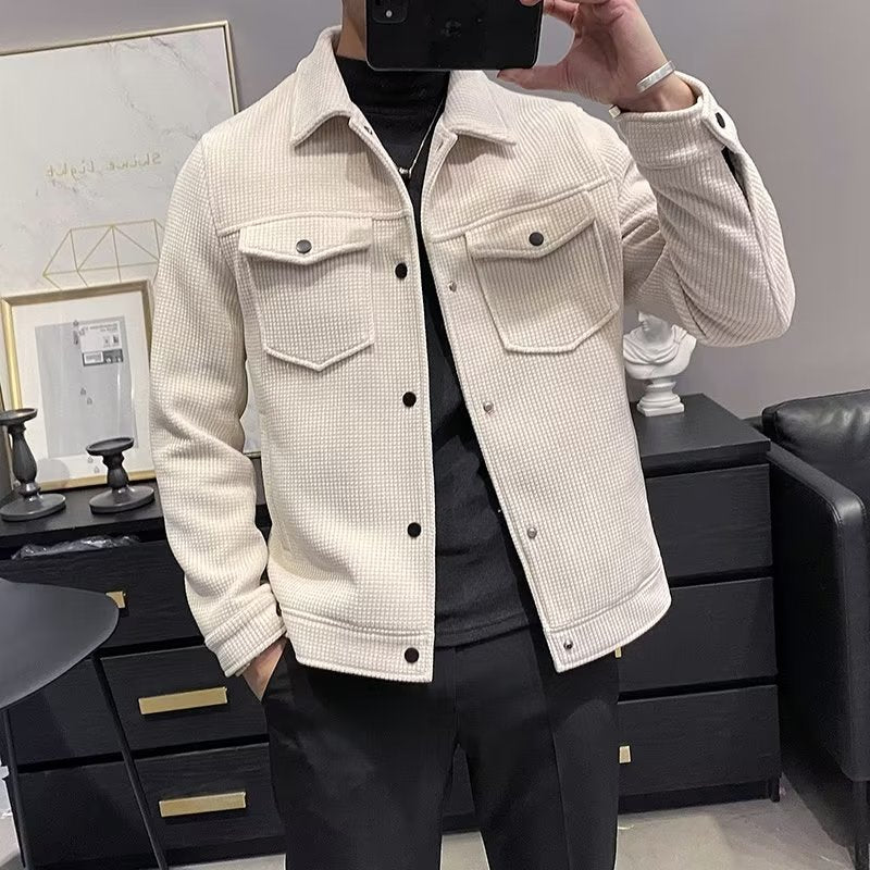 Winter Fashion Jacket Men's Lapel Autumn And Winter New Corduroy Jacket