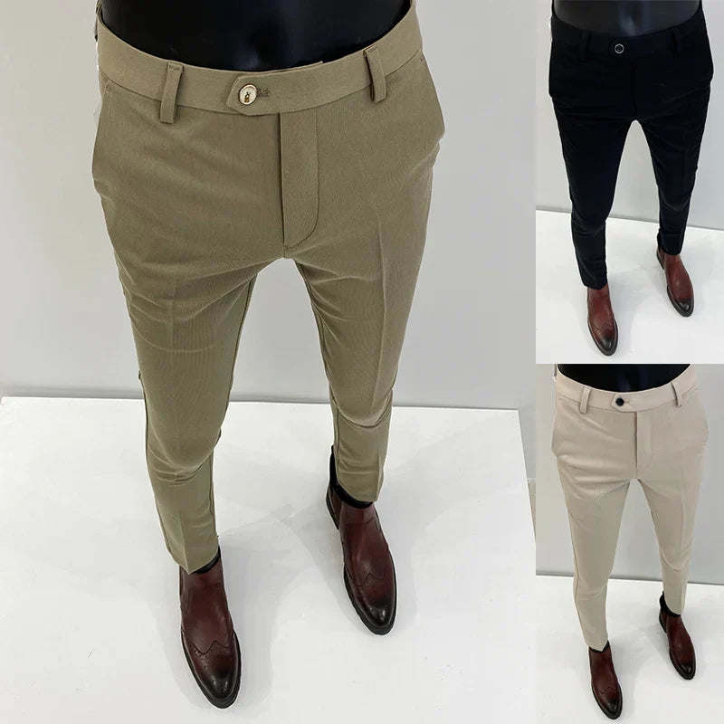 saferido Spring/Summer New Suit Pant Mens Korean Slim Business Formal Pants Black Beige Men Office Work Men Trousers