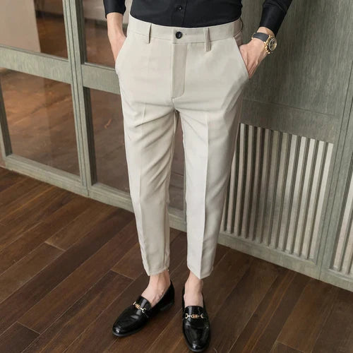 saferido New Style Men's Spring Slim Fit Business Suit Trousers/Male Pure Color Stretch Pencil Pants Man Dress Pants Brand Clothing