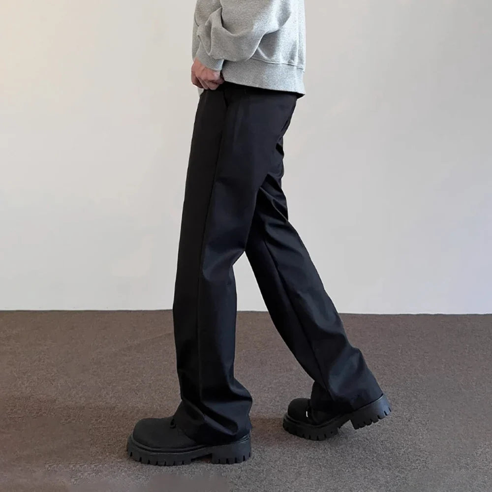 saferido Mens Pants Suit Casual Korean Fashion 2024 New Original Streetwear Skinny Straight-leg Formal Clothes Thin Black Trousers Summer