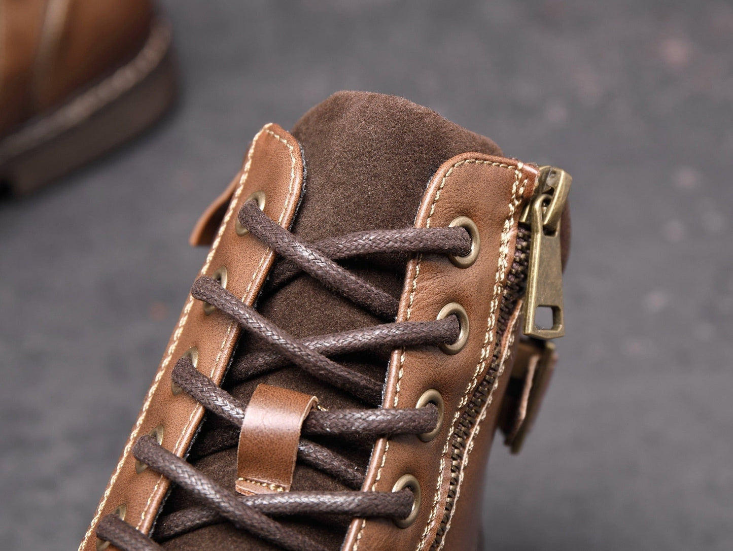 saferido Men's Boots Winter Fashion botines Zip Lace-up Ankle Boots Vintage Business Dress Shoes Leather Casual Shoes For Men