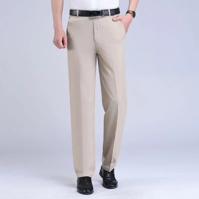saferido Men's Clothing New Loose Solid Color Office Business Casual Formal Man Spring Summer Thin Pockets Comfortable Zipper Pants