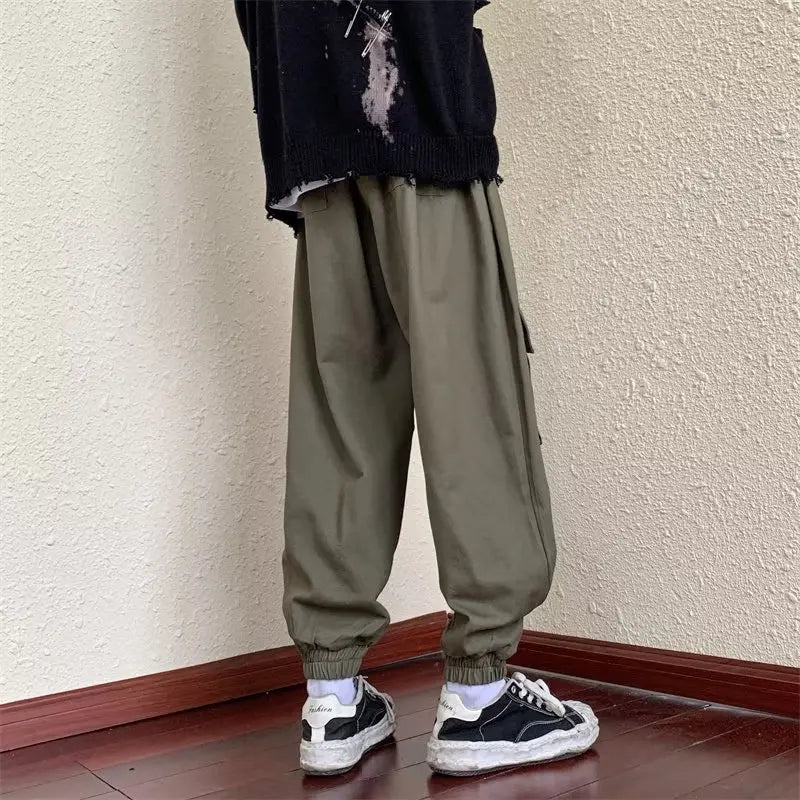 saferido Joggers Cargo Pants for Men Casual Hip Hop Hit Color Pocket Male Trousers Sweatpants Streetwear Harajuku Pants