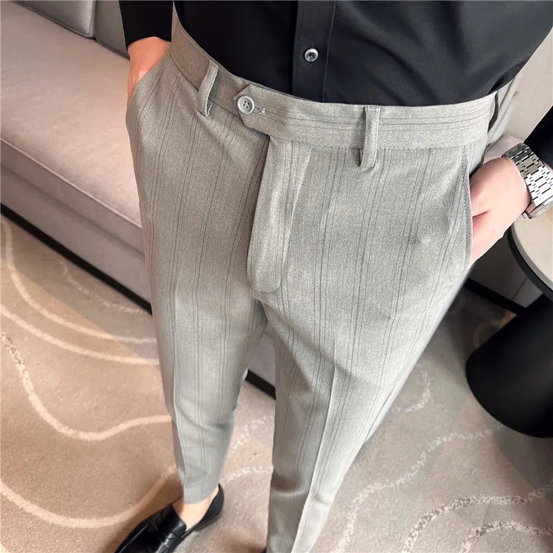 saferido Men Spring High Quality Business Suit Pants/Male Slim Fit Fashion Casual Formal Mens Dress Pants Men High Waist Solid Trousers