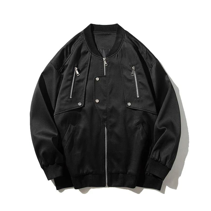 New Men Bomber Jackets Fashion Zippers Solid Casual Baseball Outerwear Coat Couple Jacket Streetwear Women Moto Biker Coats