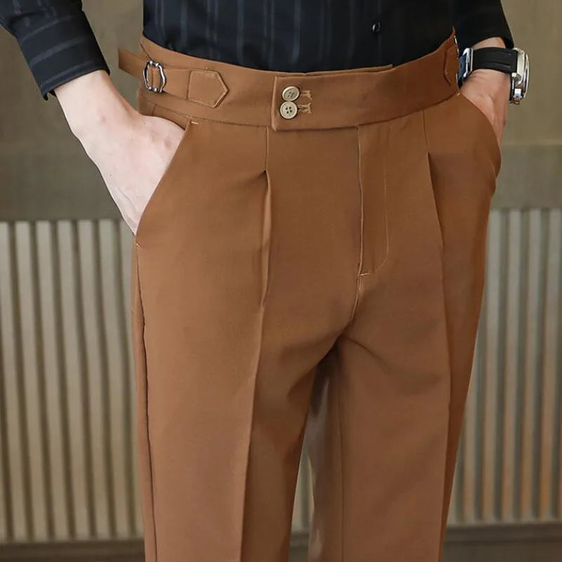 saferido Men's Spring High Quality Business Suit Trousers /Male Slim Fit Solid Color Leisure Dress Suit Pants Homme 29-38