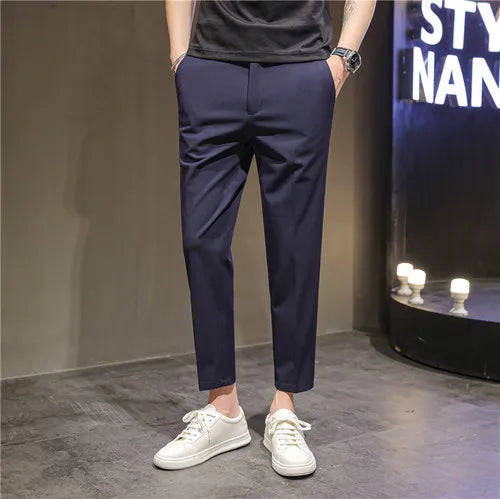 saferido British Style Summer Thin Business Dress Suit Pants Men Clothing Slim Fit Casual Office Trousers Formal Plus Size 28-38