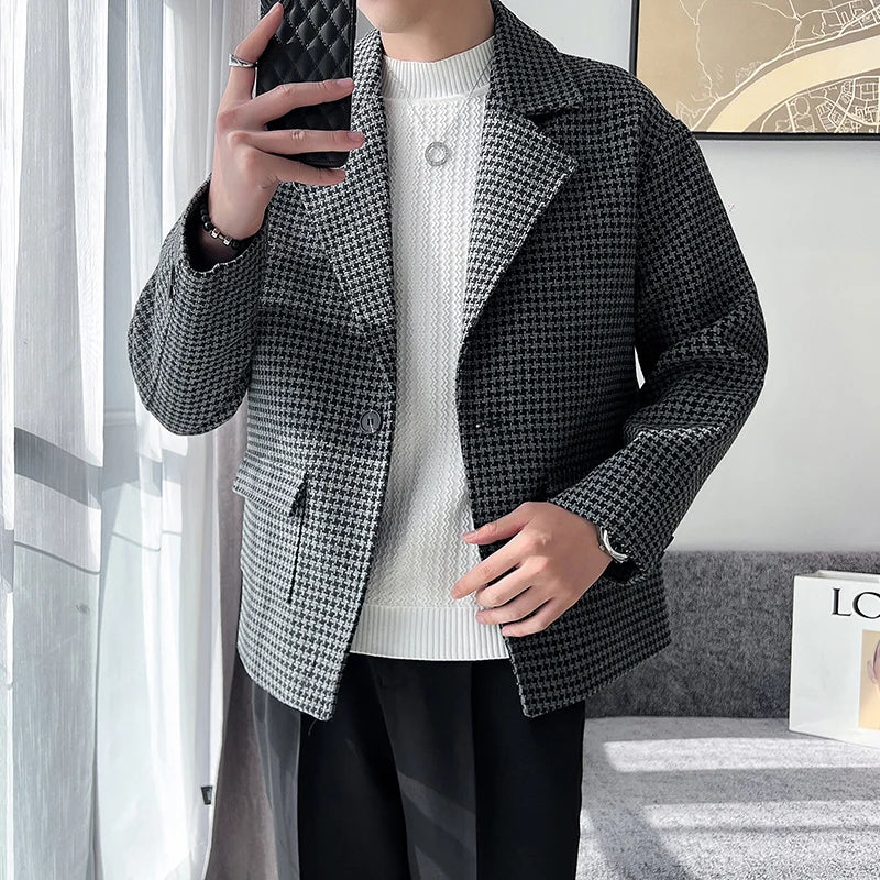 saferido Men Spring Autumn Cloth High Quality Plaid Business Suit Jackets/Male Plover Case Casual Tuxedo Hombre Blazers
