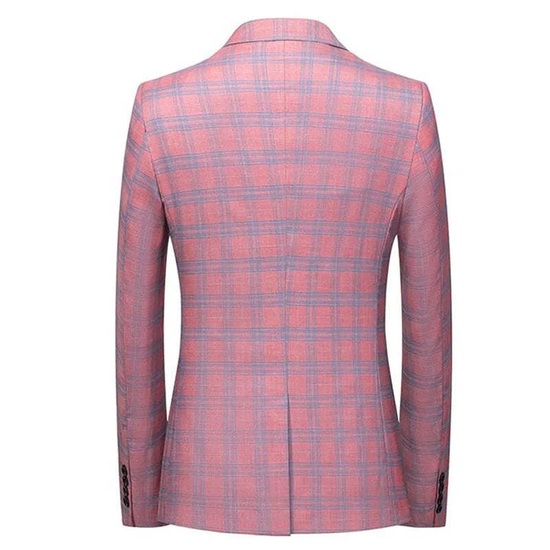saferido Men's Spring High Quality Plaid Business Suit/Male Slim Fit Groom To Get Married Dress Blazers/Man Casual Jacket 5XL 6XL