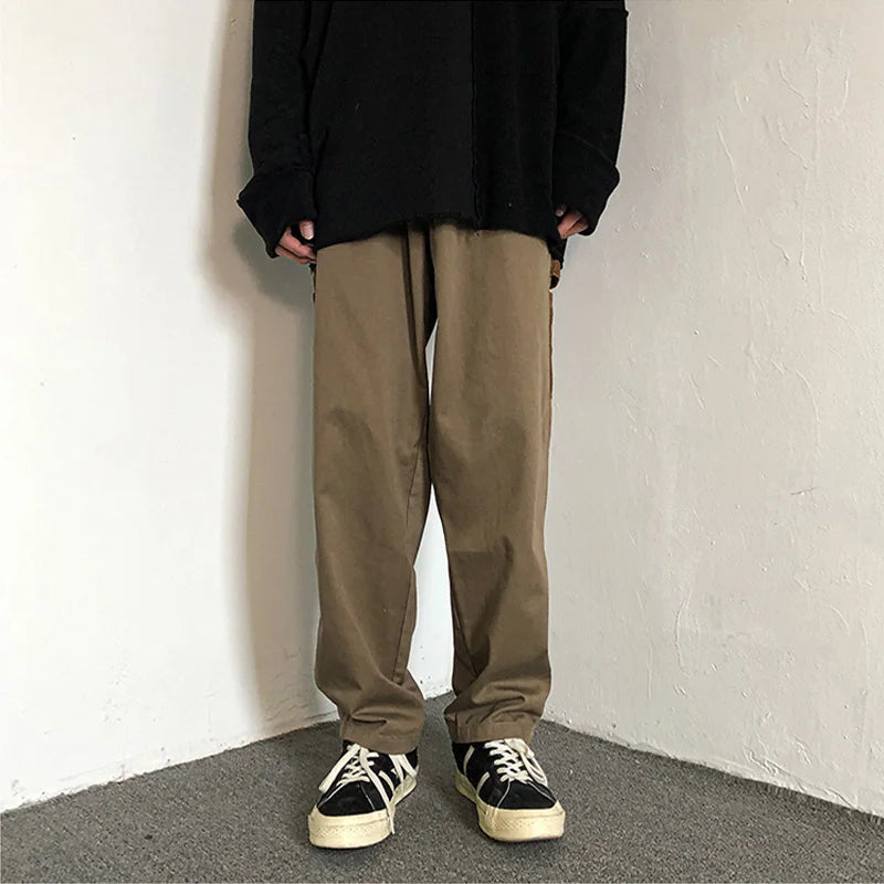 saferido Men's Overalls Vintage Baggy Straight Pants Spring Summer Casual Sweatpants Fashion Oversized Trousers Male Bottoms Y2K Clothes