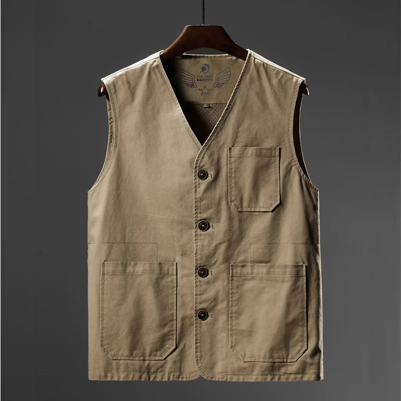 M-8XL Large Size Military Style Men's Casual Vests Cotton Breathable Mesh Sleeveless Jackets Male Outwdoor Fishing Waistcoat To