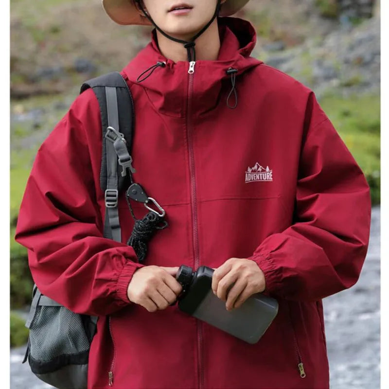 saferido New Spring Autumn Men's Jacket Lightweight Waterproof Single-layer Outdoor Windproof Travel Camping Coat Top Brand Clothing 3XL