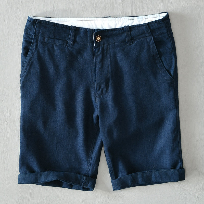 100% Pure Linen Shorts Fpr Men Summer New Fashion Loose Beach Holiday Shorts Man Casual Shorts Plus Size Y2894