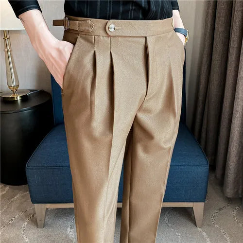 saferido Men's British Style Two-Piece Casual Suit - Slim Fit, High-End, Suit or Blazer/Trousers Sold Separately -Male Suit for Wedding