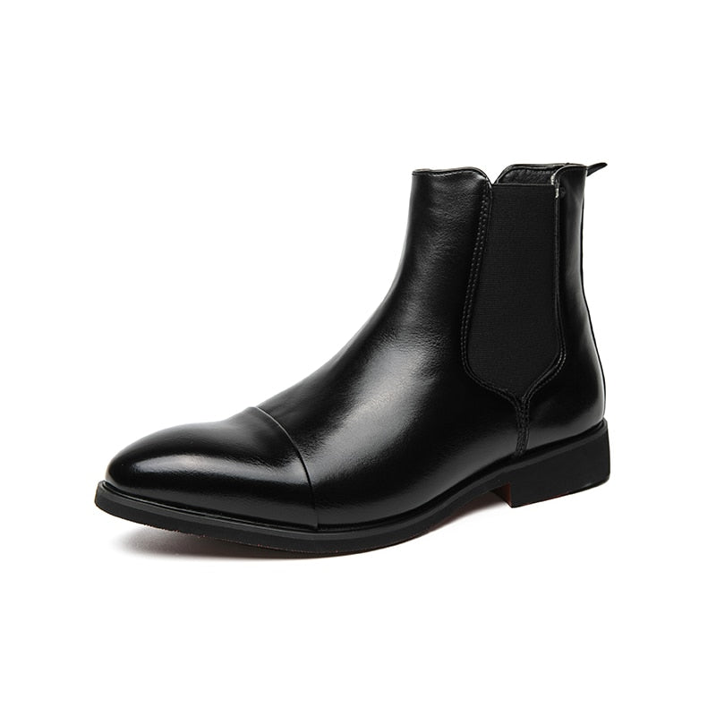 saferido Men Formal Ankle Boots Business Casual High Quality Men Dress Office Chelsea Boots Male Slip-On Oxfords Luxury Designer Shoes