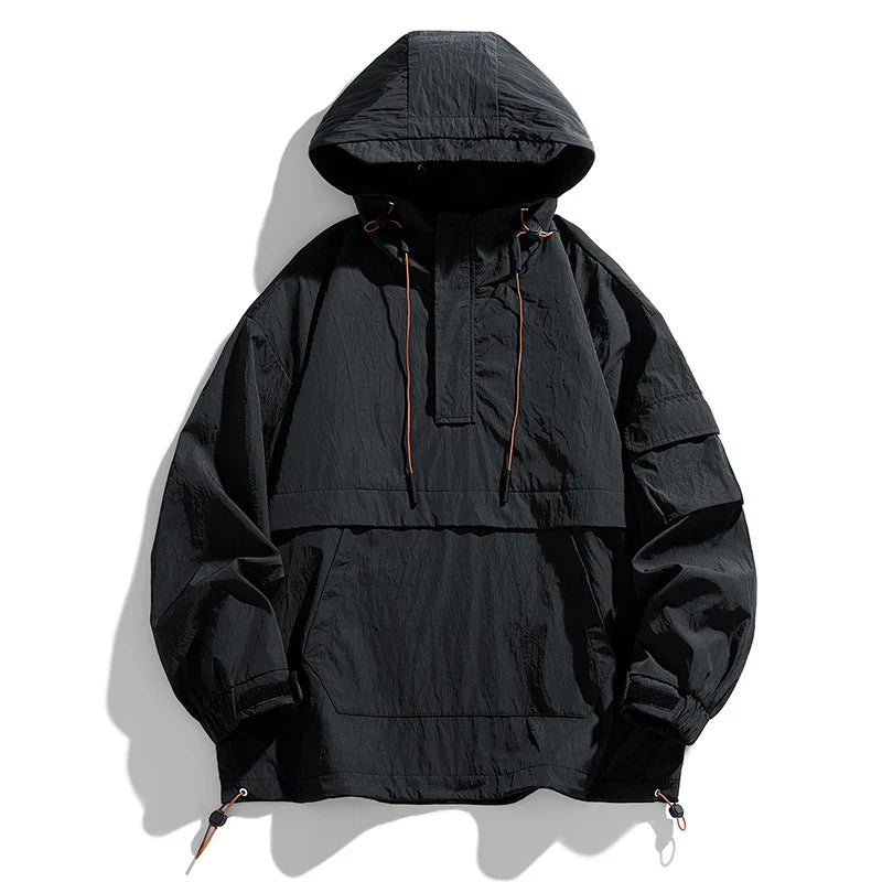 Spring Autumn Fashion Korean Hooded Jacket Men Casual Overcoat Male Soild Color Pullover Jackets Man Loose Streetwear Outerwear
