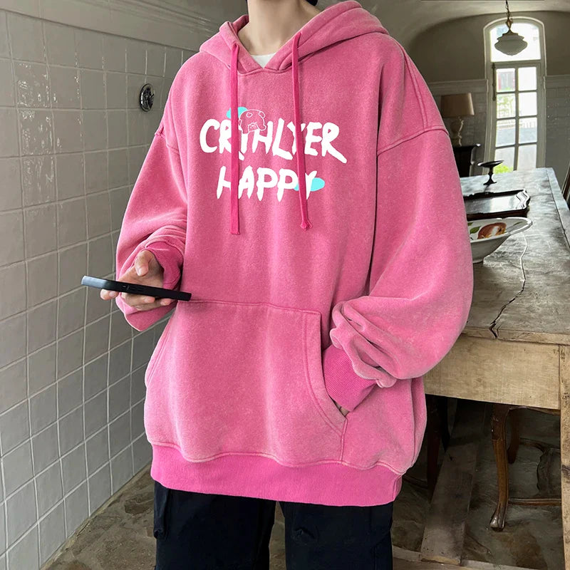 saferido Retro Washed Hoodie Spring New Multiple Colors Hoodies Men's Hooded Casual Street Wear Men's Loose Hooded Pullover