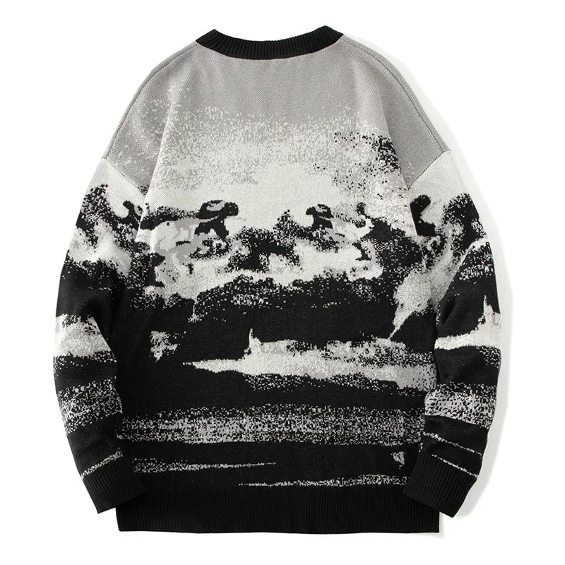 New Autumn Winter Casual Sweater Men Loose Harajuku Style Round Neck Long Sleeve Mens Fashion Pullovers Trendy Sweaters