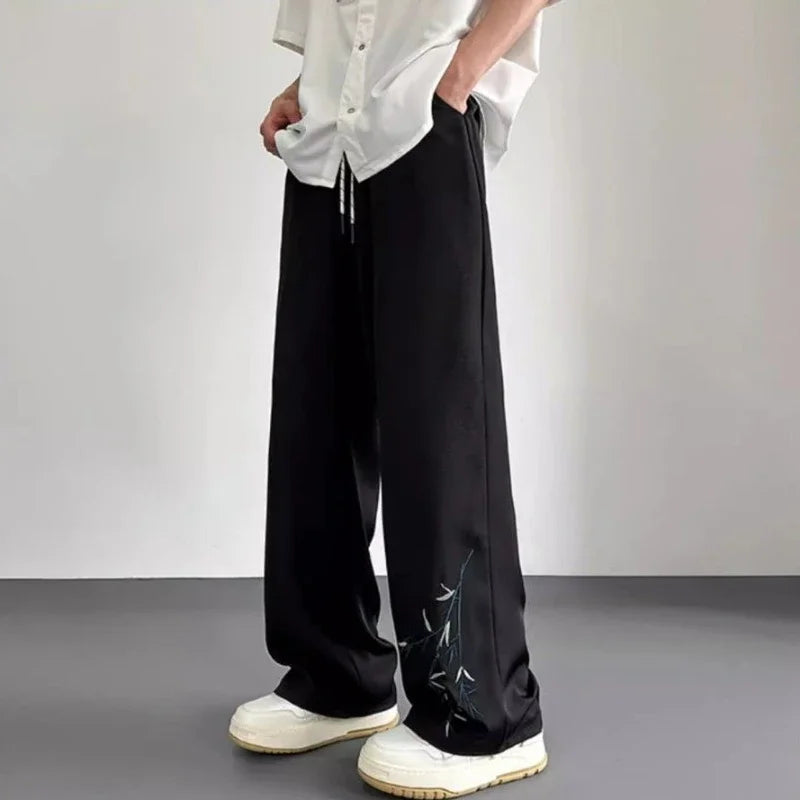 saferido Social Tailoring Business Work Man Suits Pants Office Ice Silk Cooling Trousers for Men Fabric Korean Style Clothes Designer Up
