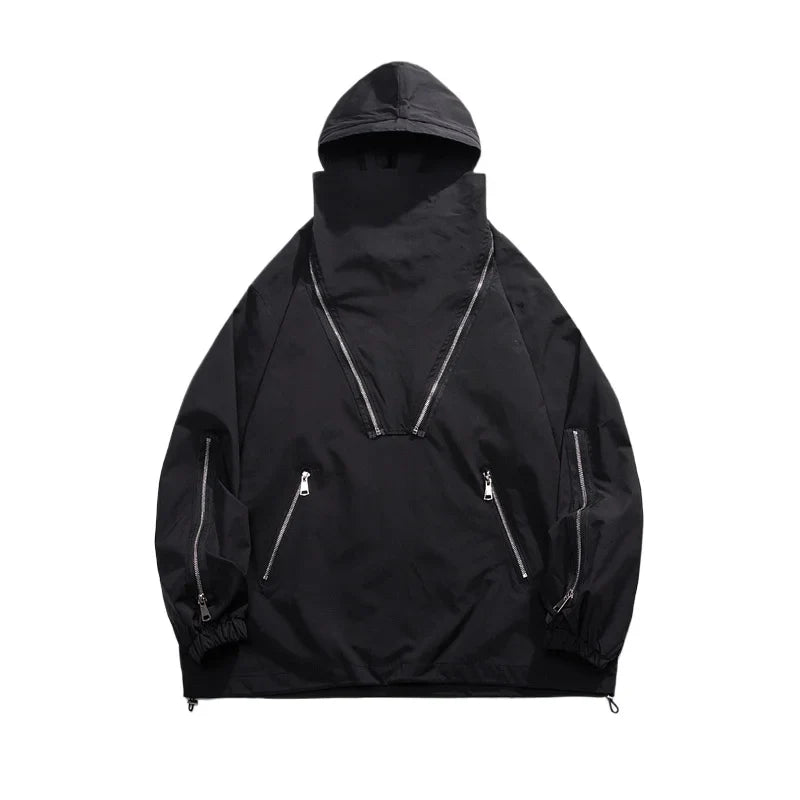 saferido Men's Korean Style Clothes for Outerwear Loose Fitting Hooded Jackets Man Hoodie Original Clothing Popular Coats
