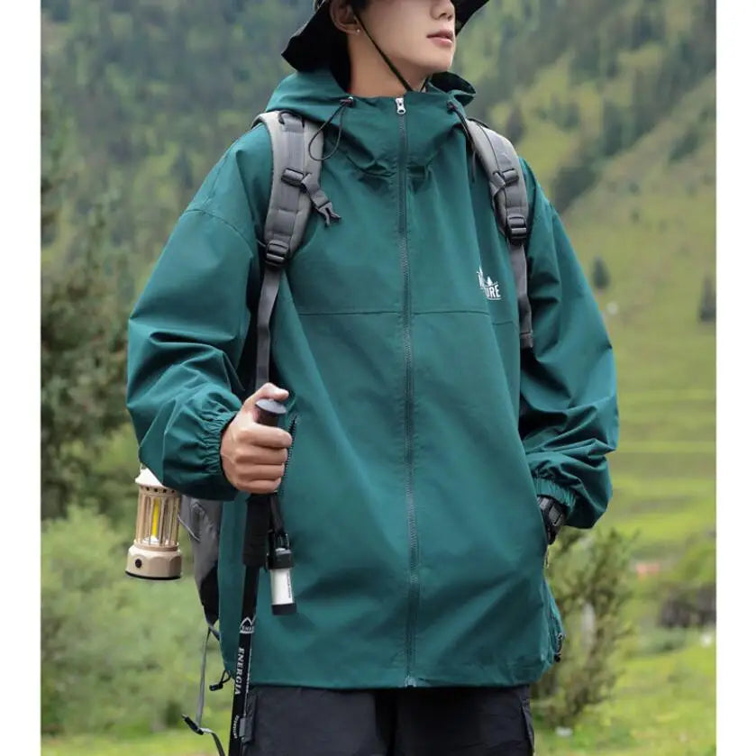 saferido New Spring Autumn Men's Jacket Lightweight Waterproof Single-layer Outdoor Windproof Travel Camping Coat Top Brand Clothing 3XL