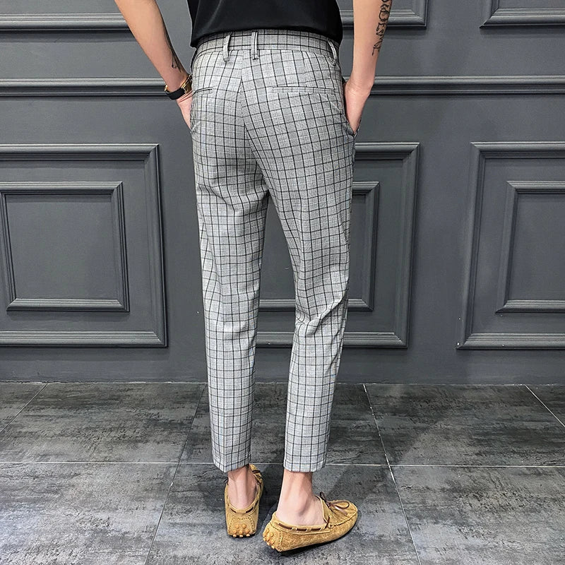 saferido New British Style Dress Suit Pant Man New Plaid Suit Pant Men Designer Gentlemen Business Casual Work Pant Trousers 28-34
